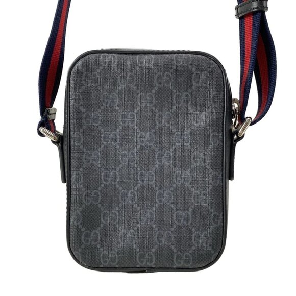GUCCI GG Supreme Messenger Bag Black Gray Multi PVC Leather - 762-073125 - Picture 2 of 14